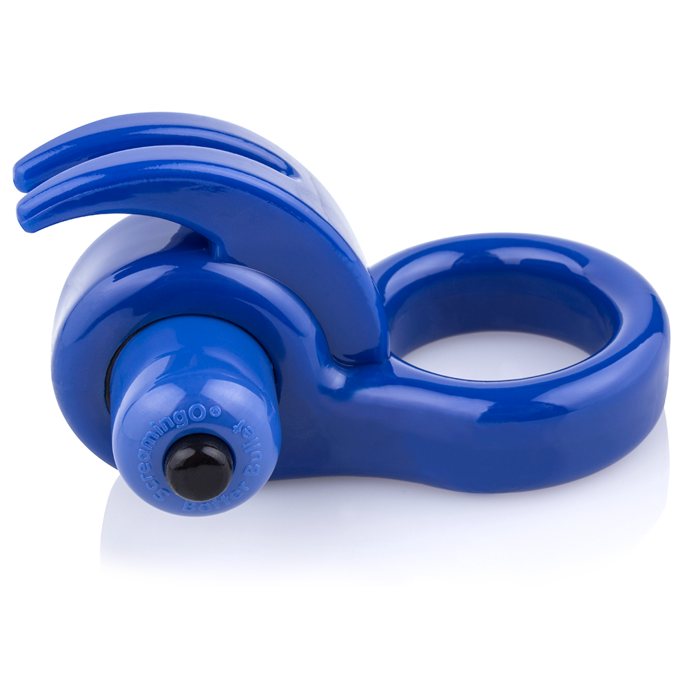 Blue Screaming O Orny Vibe Ring, a vibrating personal pleasure device with textured design for enhanced sensation.