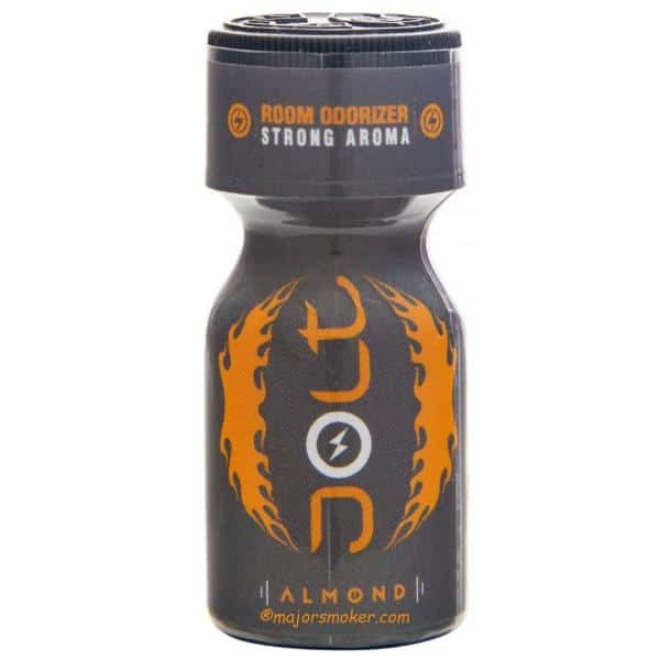 Luvland JOLT SILVER 10ml poppers bottle with silver label and clear glass, showing the product inside.