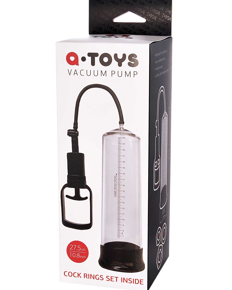 A Toys Finger Grip Vacuum Pump 27.5cm/10.8″ Cock Ring Set Included