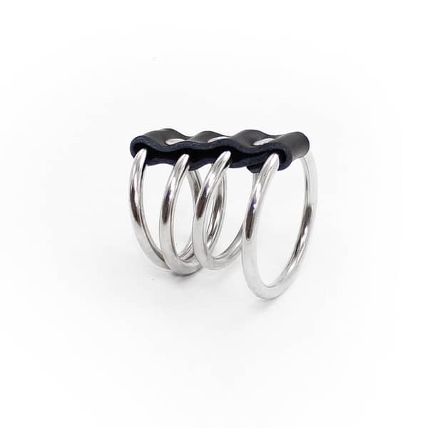 4 Ring Metal Cock Ring Silver